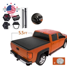 5.5ft 66" Short Bed Truck Roll Up Vinyl Tonneau Cover Soft For Ford 15-2021 F150