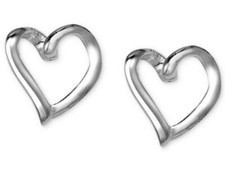 Unwritten Open Heart Stud Earrings in Sterling Silver