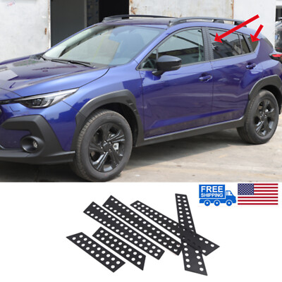 Black Aluminum Alloy Window Center Pillar Trim Panel For Subaru Crosstrek 24+ US