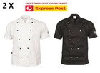 2 X Traditional Chef Jacket Short Sleeve DNC Work Wear 1101- FREE EXPRESS POST