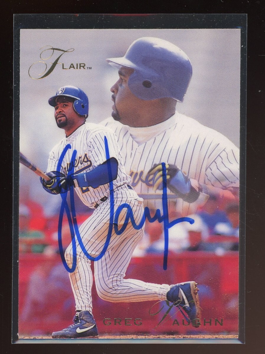 1993 Flair GREG VAUGHN Signed Card autograph auto BREWERS