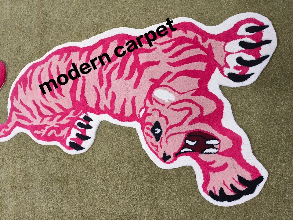 Tibetischer Tiger Teppiche 3 x 5 Fuß Handarbeit 100 % Wolle handgetuftet für ... - Bild 3 von 4