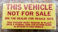 Vehicle Not For Sale Stickers,