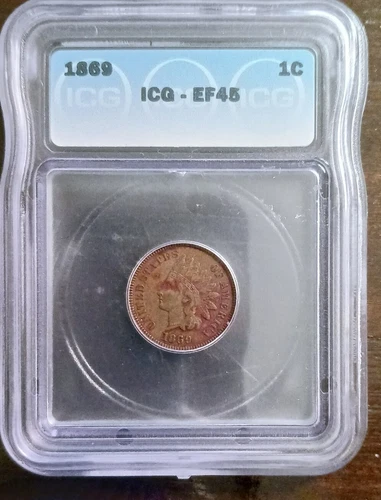1869 Indian Cent EF45 ICG.  LOW SHIPPING!!