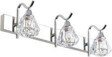 Cckcom- Modern Crystal Vanity Fixtures Chrome 3  LED Lights For Bathroom- (B)