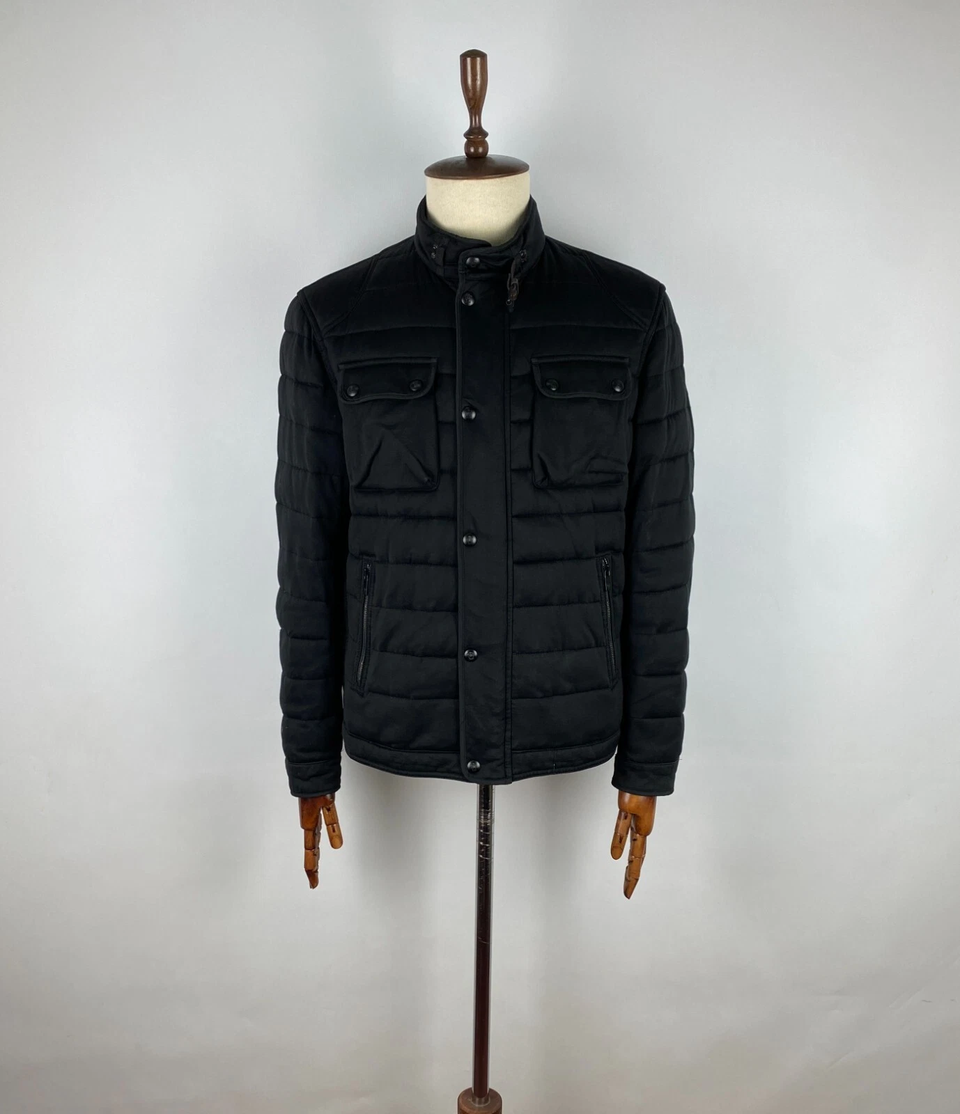 Men`s Massimo Dutti Black Pocket Warm Jacket Size XL
