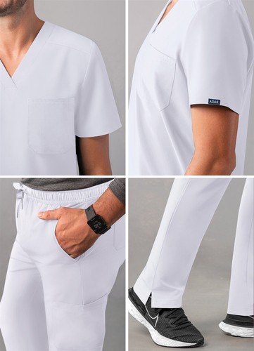 Adar Addition Scrub Set For Men - Classic V-Neck Scrub Top & Cargo Scrub Pants - Picture 18 of 91