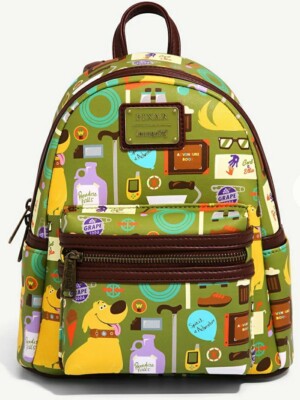 Loungefly Disney Pixar “UP” Dug Knick-Knacks Multicolor Mini Backpack Loungefly x Disney Pixar Up Dug AOP Mini Backpack – GeekCore main image 2