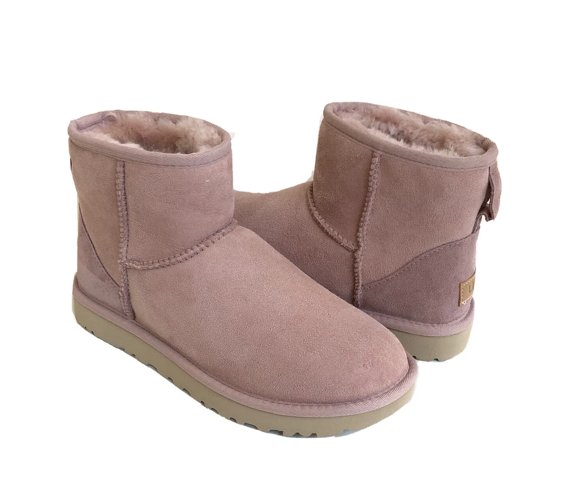 UGG CLASSIC MINI II ROSE GREY GRAY SHEARLING LINED BOOT US 9 EU