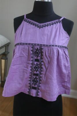 GIRLS *77 KIDS * LILAC PURPLE STRAPPY TANK TOP w/ EMBROIDERED DETAILS ~ L