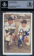 Preacher Roe Johnny Podres Beckett BAS Signed 1979 TCMA 50s Autograph