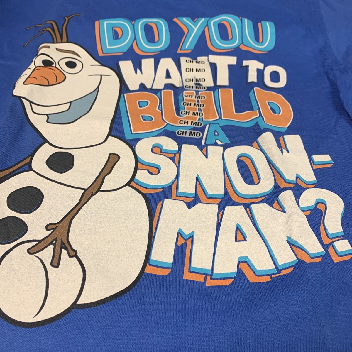 Disney Frozen Olaf Blue T Shirt Kids Medium