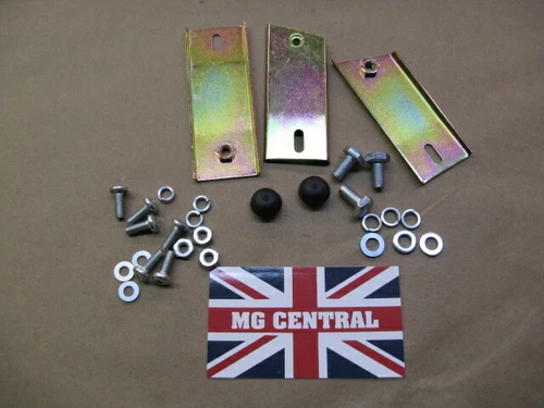 MG GRILLE MOUNTING BRACKET 3pc set + Hdwr for 62-69 & 73-74.5 MGB MGBGT