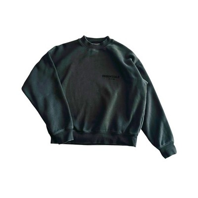 Essentials Men's Size S Fear of God Flocked Lettering Oversized Black Sweatshirt