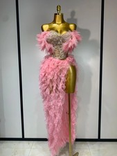 Mika Strapless Ruffles two Pieces Set Bodycon Long Dress High Split