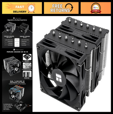 High-Performance CPU Cooler, Dual Tower Design, 6 Heat Pipes, Dual 120mm Fans, A