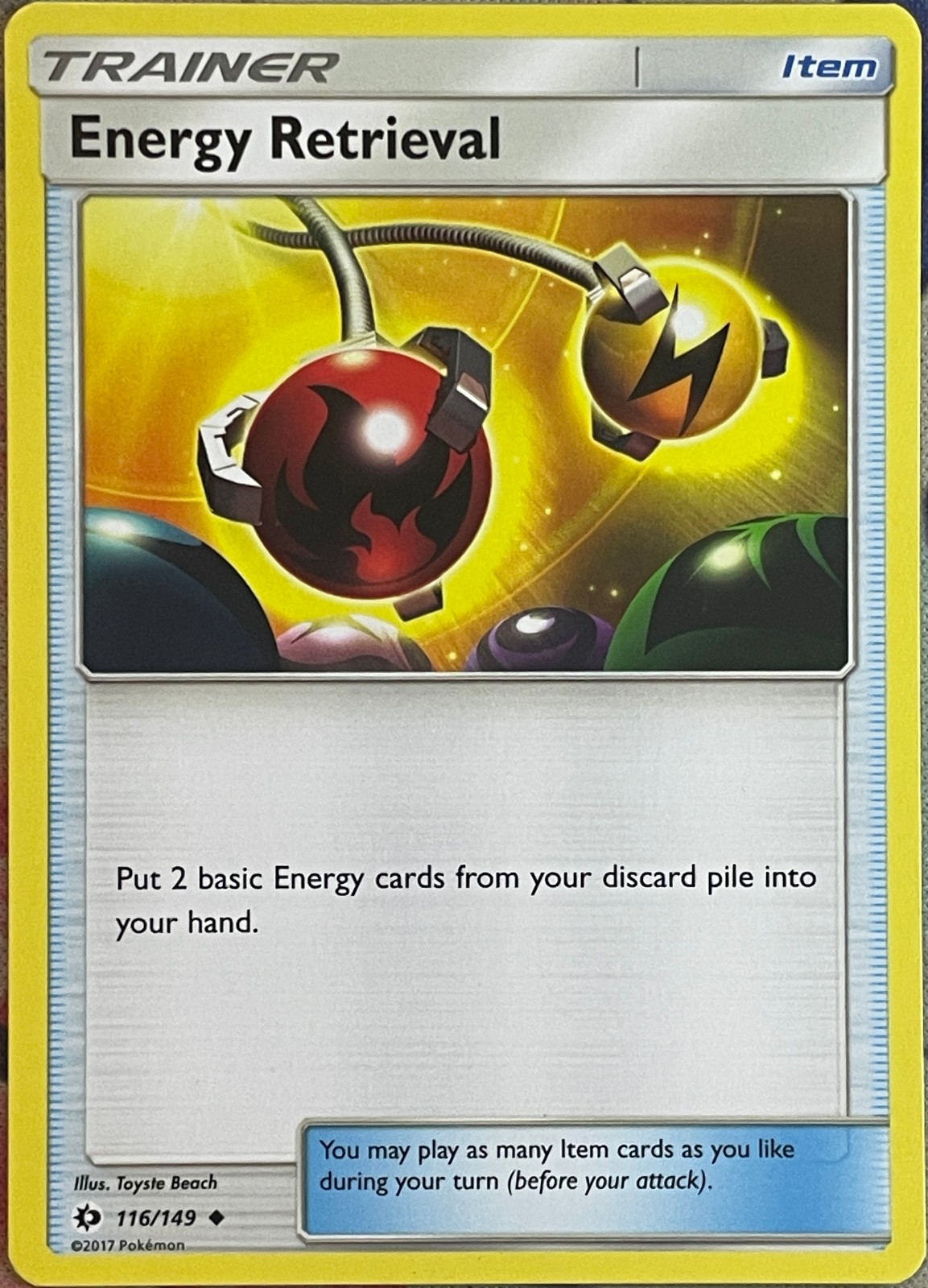 Energy Retrieval - 116/149 - Sun & Moon Base Pokemon 2017