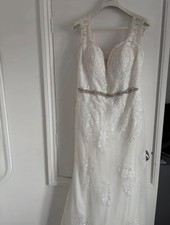 Stunning Sparkly Off Shoulder A Line Wedding Dress Bridal Size 16 High Street 14