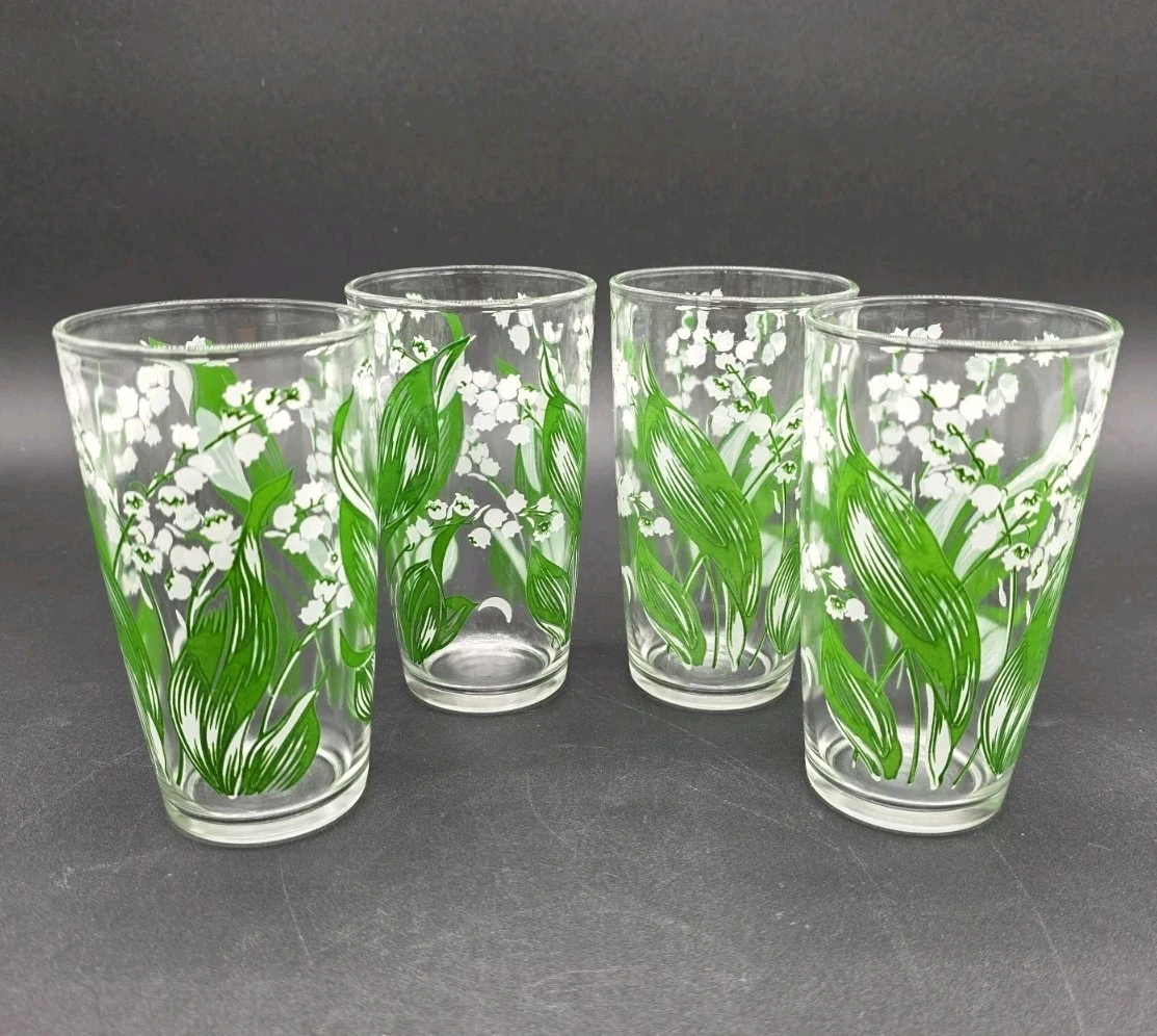 Vintage Floral Drinking Glasses In 40s, 50s, & 60s Glassware (Unknown  Maker) for sale | eBay