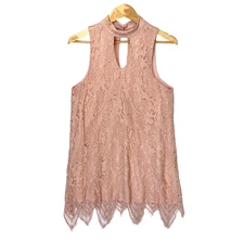 Mauve Lace Overlay Dress Womens L Crochet Coquette Love Fire Party Cottagecore