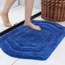 24x36 Inch Blue NonSlip Bath Mat Extra Thick Absorbent Plush Washable Rug Tub
