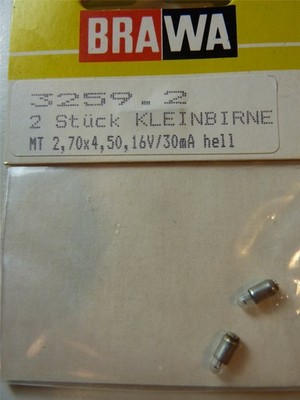 Brawa Lampen HO Birne Kleinbirne Glühlampe 16 V 30mA hell HO N Z 3259 NEU OVP