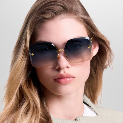 Louis Vuitton LV Jewel Square Sunglasses Z1860U Gold Blue Orange New Authentic