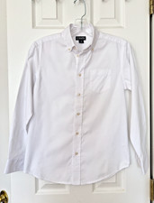 CHAPS Youth Boys White Long Sleeve Button Down Shirt Size 12 EUC