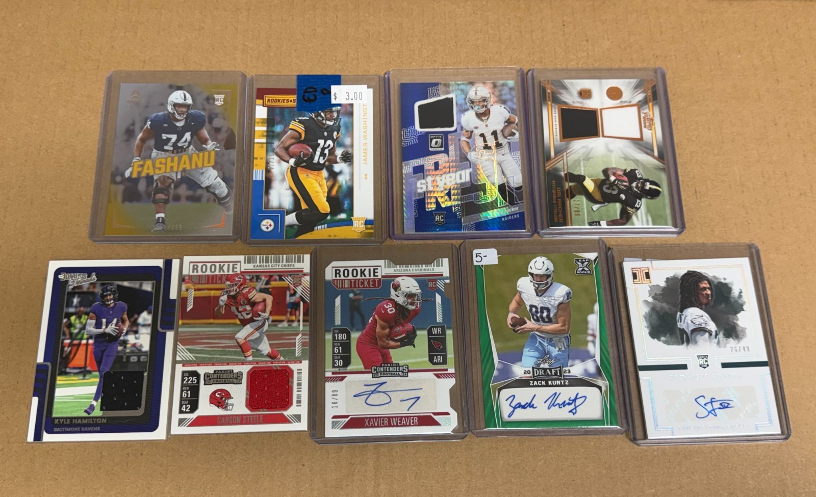25 Card Lot NFL Football Auto Patch Relic RC #d Autographs Numbered Cards Only view 6