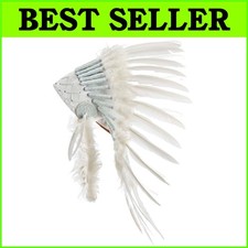 Handmade Feather Headdress - Unisex Adjustable Native American Inspired Costume