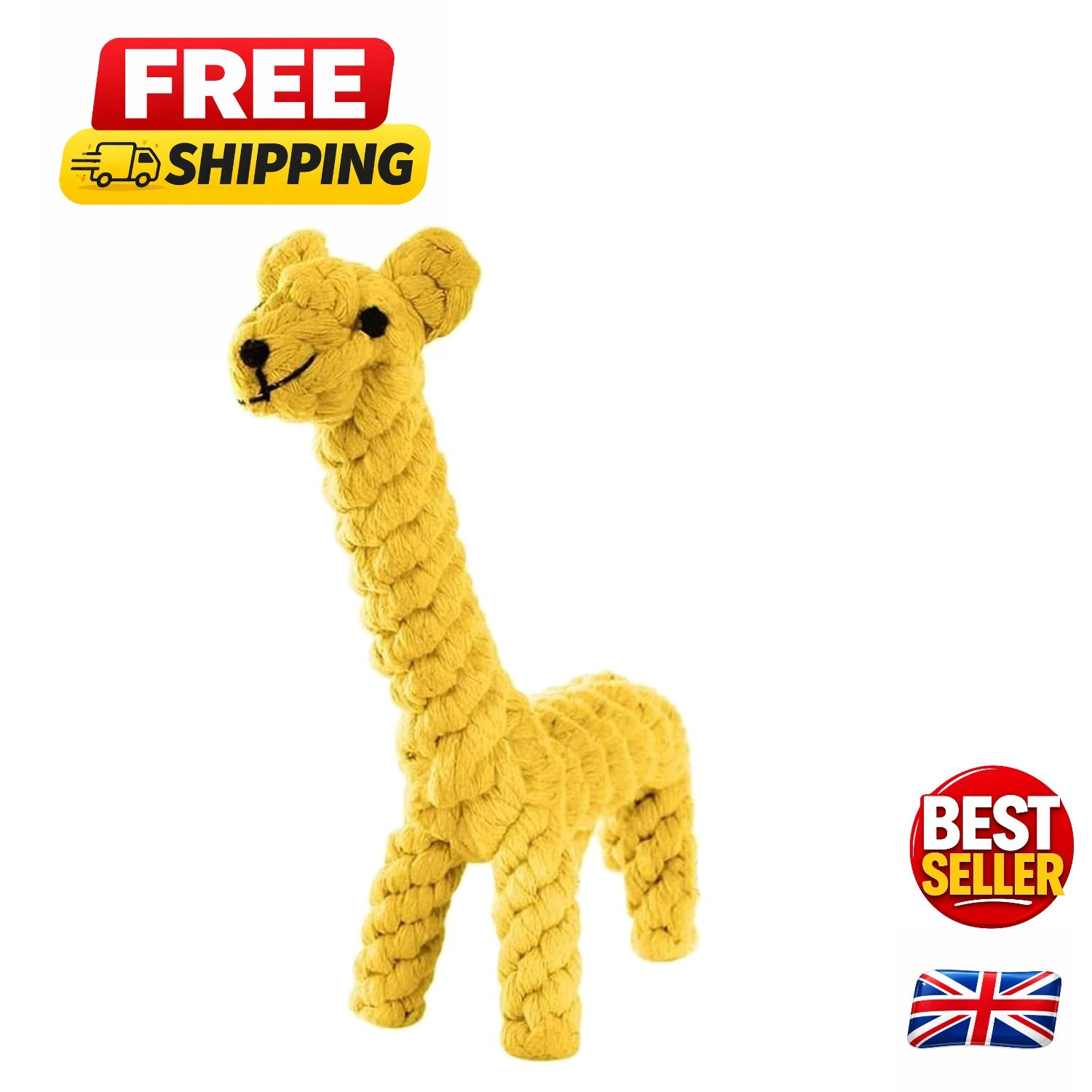 Eco-Friendly Giraffe Dog Chew Toy for Teething & Boredom Relief - Medium Breeds
