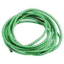 Rund Geflochtenes Lederband, 3mm Rund Geflochtenes Lederseil, Hellgrün 2,2 Meter