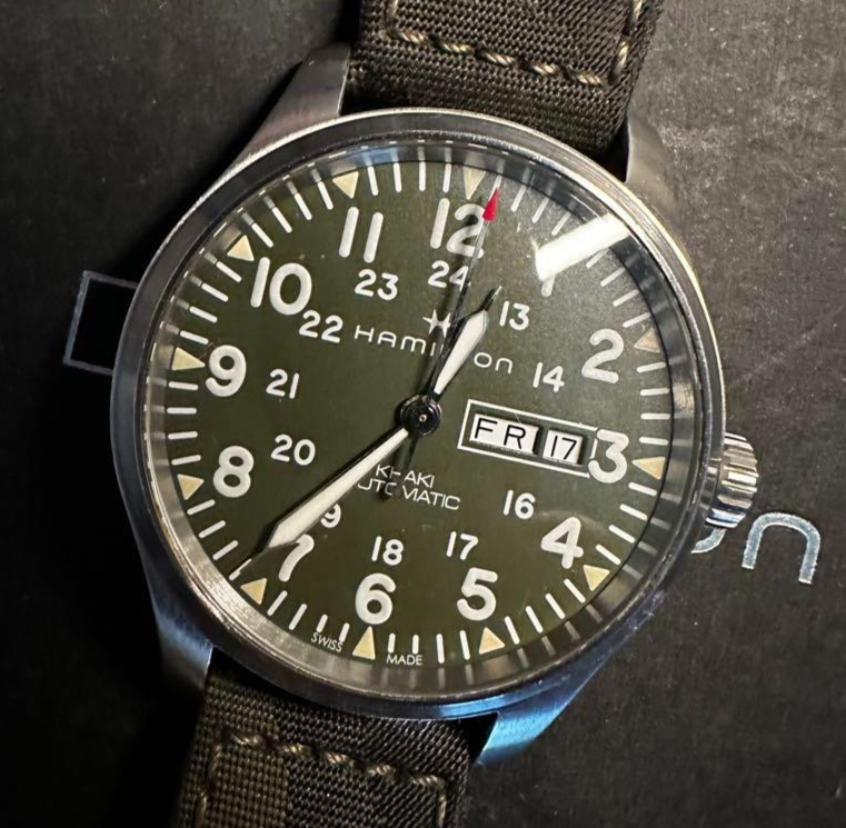 Hamilton Khaki Field H705350 Day/Date Automatic Green Men's Watch 42mm from JP