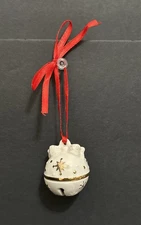 Lenox Just Jingles Joy Bell Christmas Ornament Ivory Porcelain Gold Trim