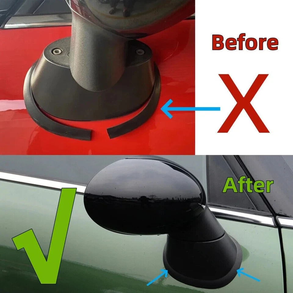 Almohadilla de junta de sello de espejo retrovisor 2 piezas para Mini Cooper Countryman R60 Paceman R61 Foto 2 de 4