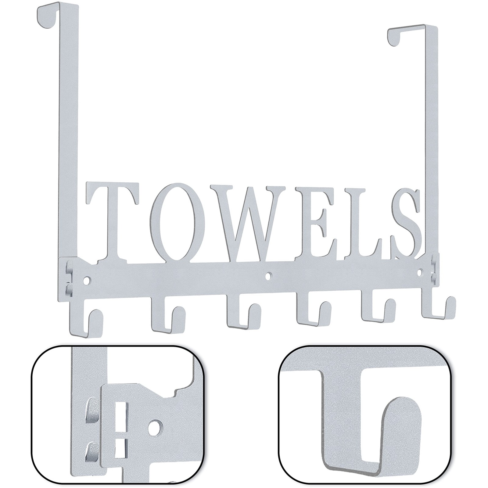 Over The Door Hooks, Towel Rack for Bathroom, Door Mount Towel Hooks Bath Tow...