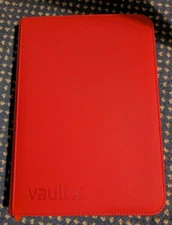 Vault X Binder Red Folder 9 Pocket 360 Cards  USED - Very Good Condition