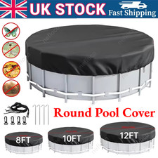 8/10/12FT Round Pool Cover, Solar Swimming Pool Cover for Above Ground Pools UK