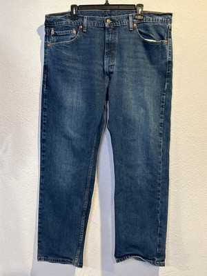 505 Levis Mens Jeans 40x30 Blue Denim Distressed (42x30)