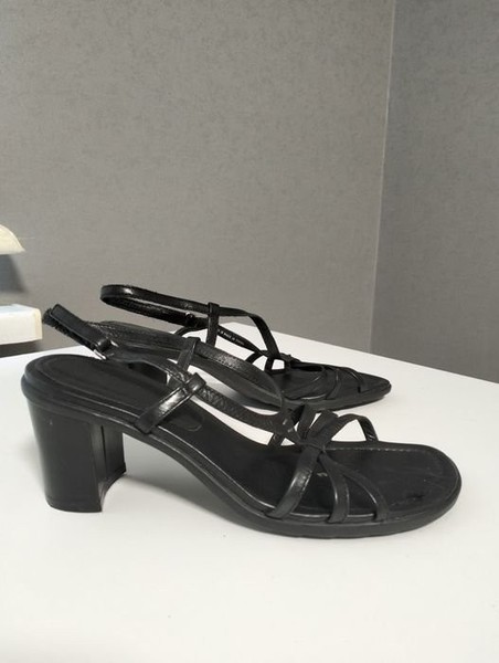 Women Ecco Heels Black Leather 38