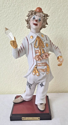 Vittorio Sabadin Capodimonte Figurine Clown Statue Juggling Crystal Skittles Art