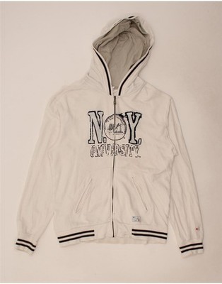 Champion Damen Graphic Zip Hoodie Pullover UK 18 XL Weiß YI05