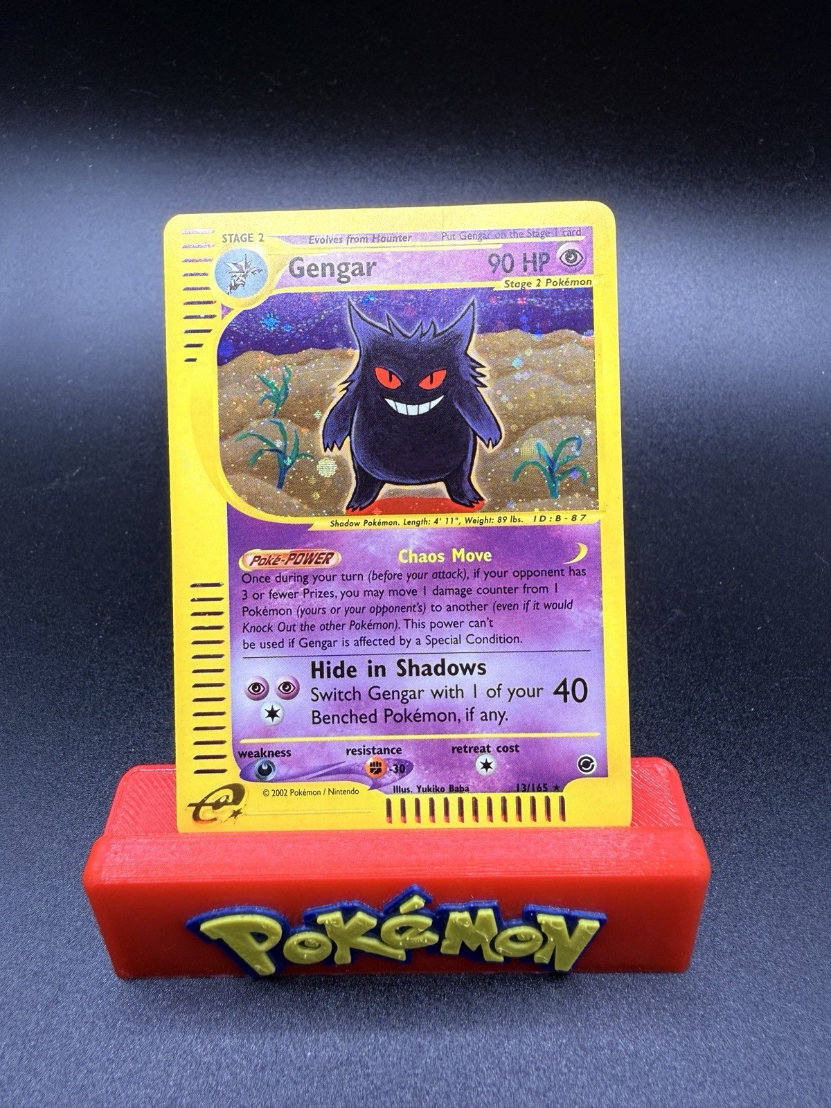 2002 Pokemon Gengar 13/165 Expedition Base Set Holo PERFECT SWIRL🌀 LP See Photo