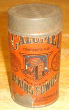 Antique / Vintage Early Calumet Baking Powder 1 Pound Tin / Metal Can with Lid