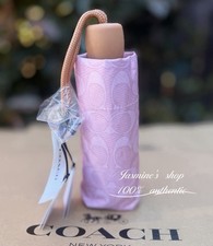 NWT Coach Uv Protection Mini Umbrella Signature Powder Pink CEF88
