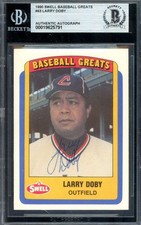 Larry Doby Beckett BAS Signed 1990 Swell Greats Autograph