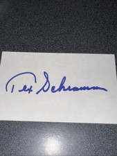 Tex Schramm Autographed Signed 3x5 Index Card BAS Beckett Authenticated
