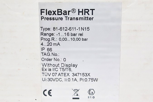 Baumer FlexBar HRT 81-612-611-1N15 Pressure Transmitter -1…16 bar - Picture 3 of 8