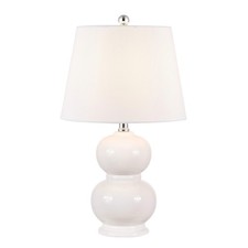 SAFAVIEH Lighting Collection Everlee Modern Contemporary Ivory Ceramic Double...