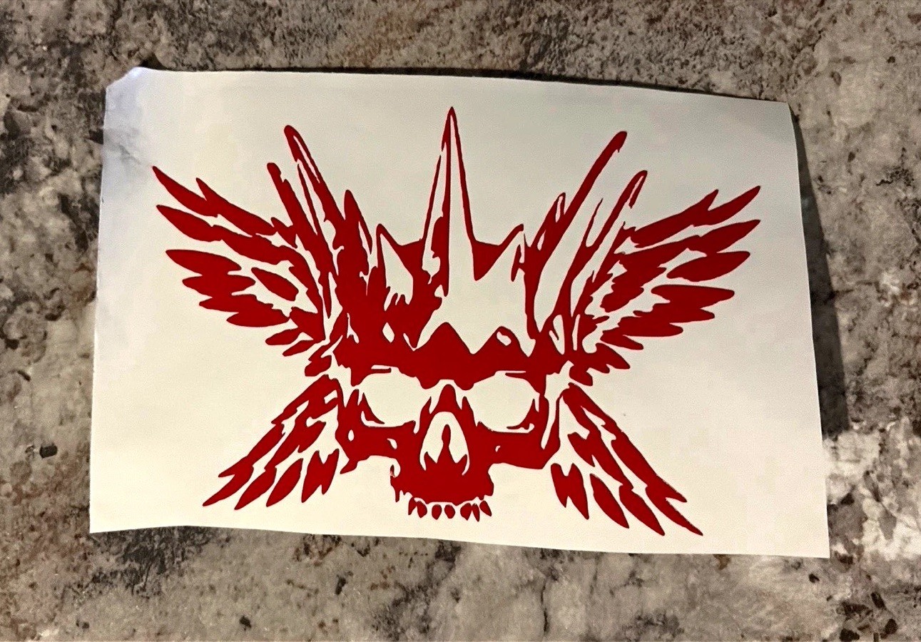 Skull Decal Red Or White 4x5
